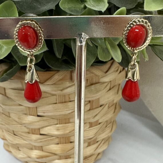 Pendientes corales niña Rojo.