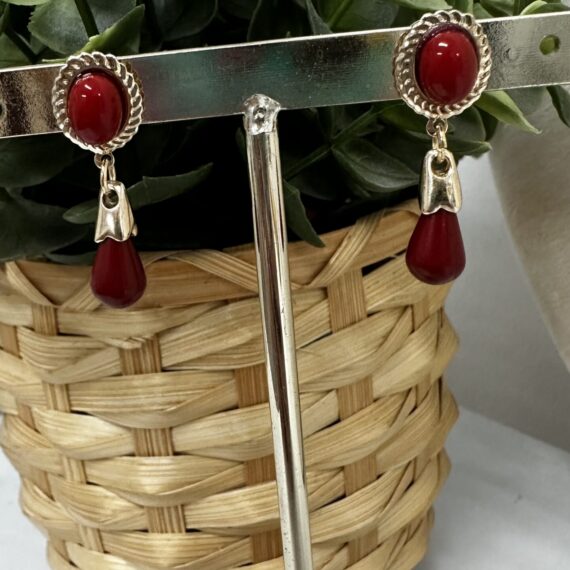 Pendientes corales niña Burdeos.