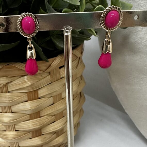 Pendientes corales niña Fuscia.