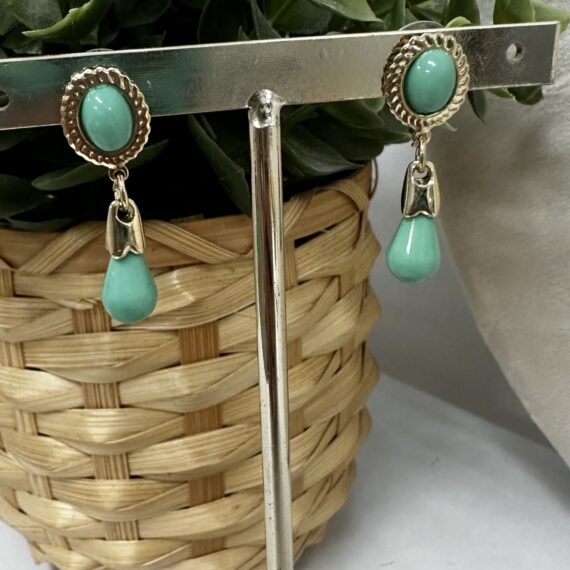 Pendientes corales niña Verde Manzana.