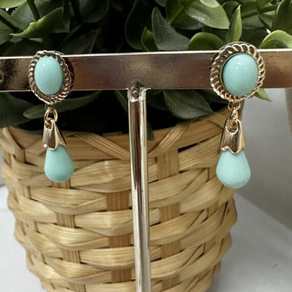 Pendientes corales niña Verde Agua Claro.